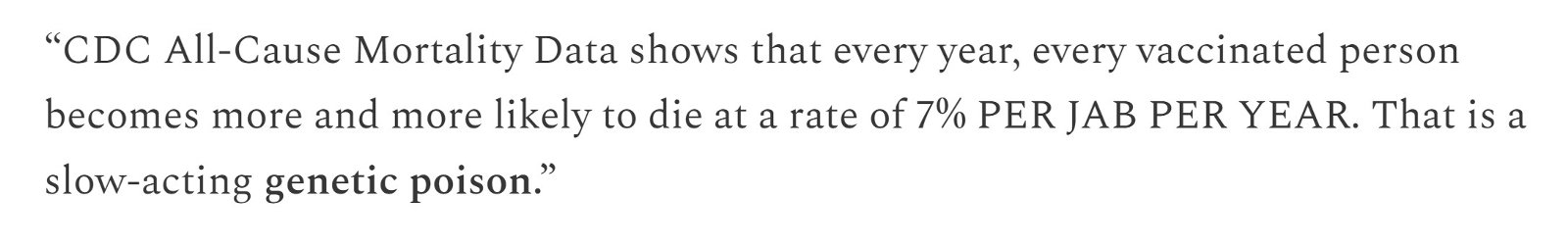 CDC all cause mortality data 7% per jab