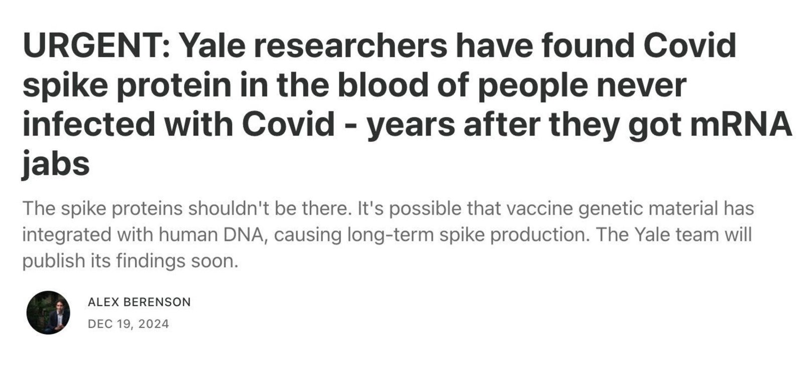 Spike protein in vaccin persons never infected with covid